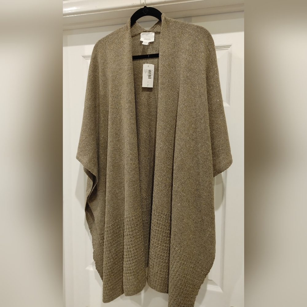 NWT Chico's Ruana Wrap, OS, Taupe